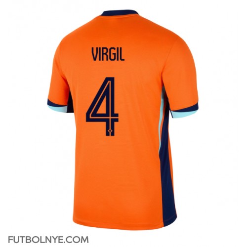 Camiseta Países Bajos Virgil van Dijk #4 Primera Equipación Eurocopa 2024 manga corta